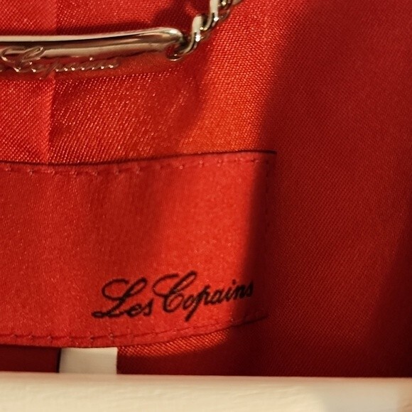 Les Copains red blazer made in Italy fully lined Size 48 - Picture 5 of 11